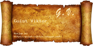 Guist Viktor névjegykártya